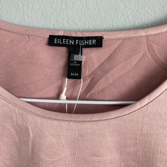 NWT Eileen Fisher Pink Oversized Tshirt Blouse Size M Polyester - Picture 3 of 7
